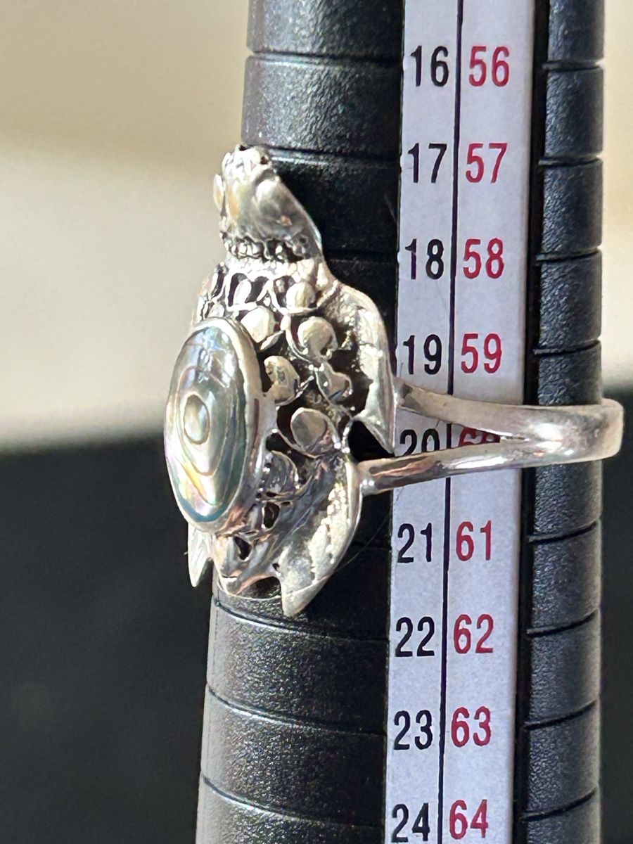 Anelli: Silber Ring Schildkröte mit Abalone Muschel – Usato da Düdingen venduto da Reconflo 4