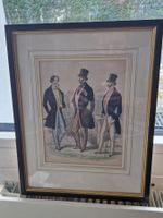 Alte Stiche, Herrenmode um 1830, gerahmt