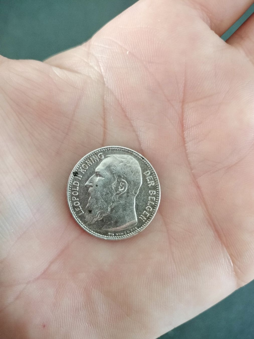 Tutti le monete: Belgien 1 Franc "Leopold II" 1909 Silber – Usato da Gordevio venduto da LadyTicino 2