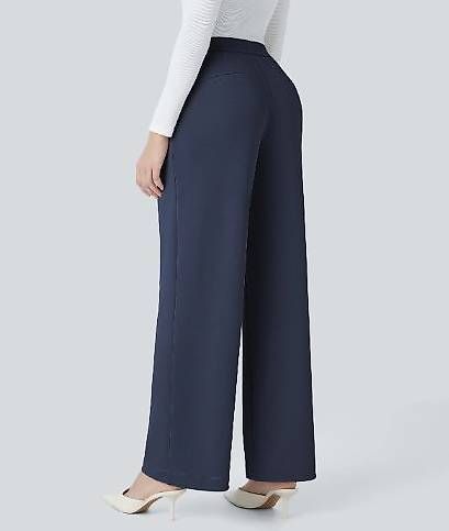 Halara Pantaloni: Stoffhose aus Crêpe mit hoher Taille – Nuovo e nell'imballaggio originale da Root D4 venduto da DMA02 1