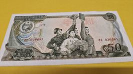 Originale 50 Won Banknote aus Nordkorea, Jahr 1978!