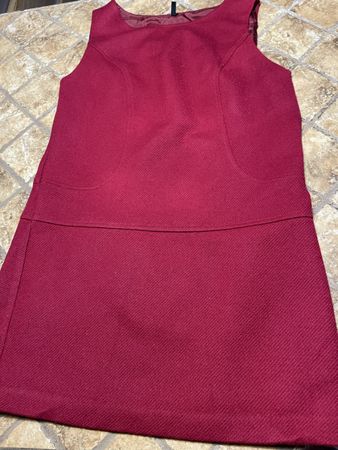 Benetton Chic Abito di lana 100%-burgundo-tg S/M