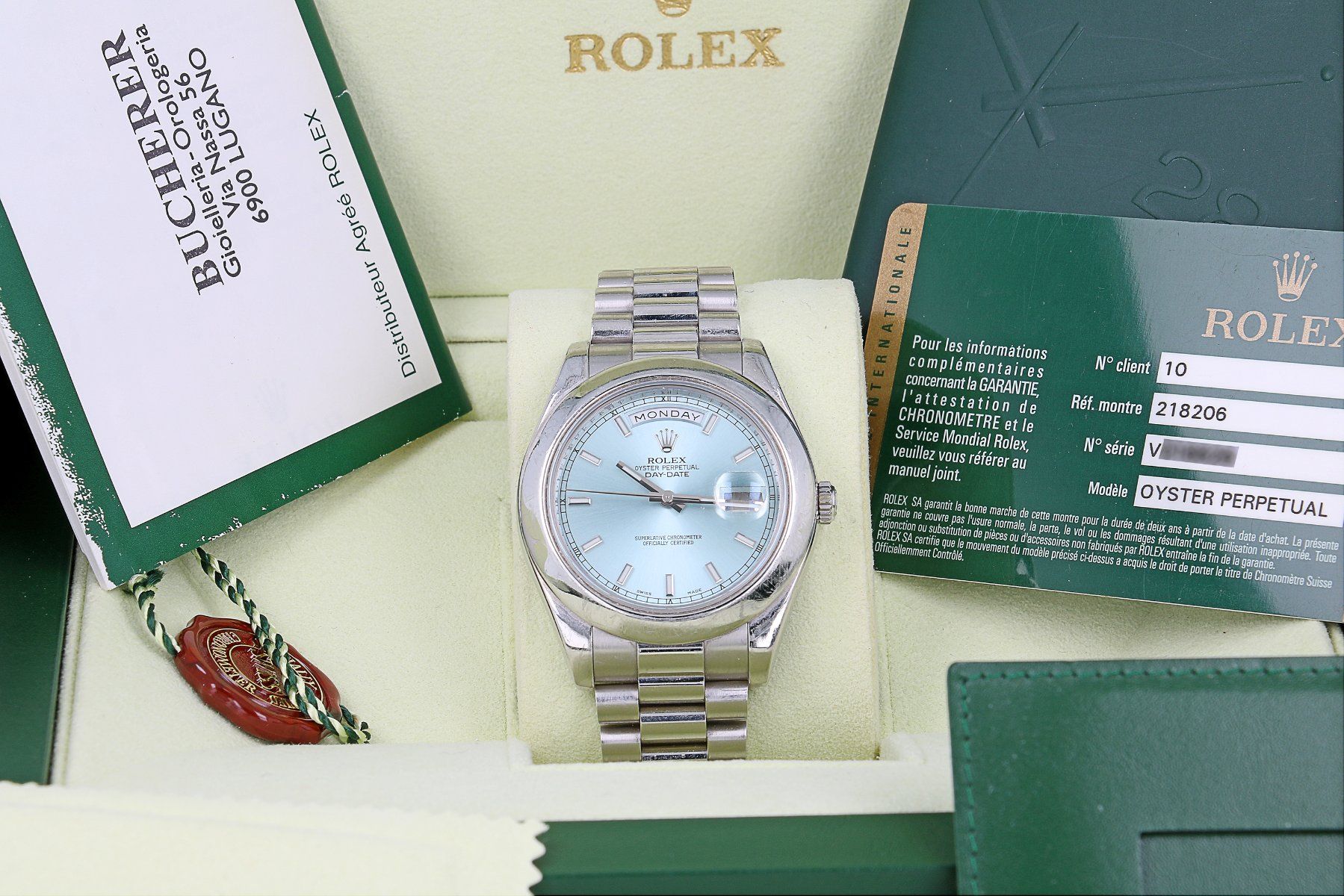 Rolex Orologi: Rolex Day-Date II ref 218206 Ice Dial 41mm 2009 full-set – Usato da Stabio venduto da phi_k5ws 4