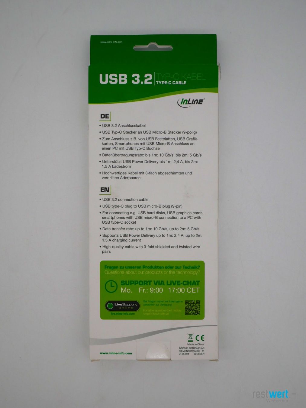 Câbles: INLINE USB 3.0 Typ C (M) an Micro-B (M) Kabel, 2m – Neuf (Voir description) à Winterthur par Restwert_Winterthur 2