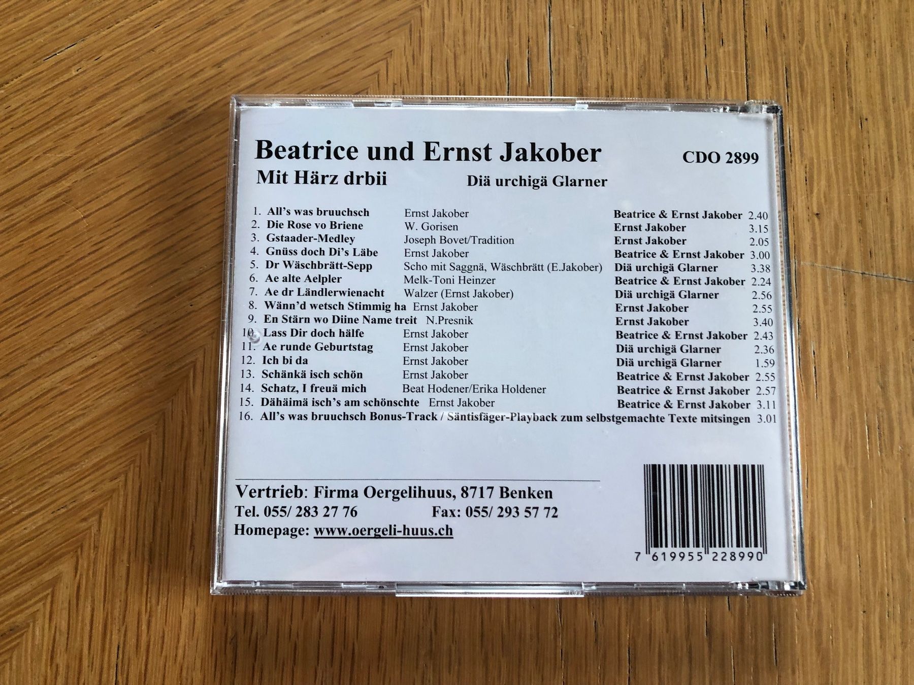 CD: Beatrice & Ernst Jakober: Dia urchiga Glarner, CD – Usato da Schübelbach venduto da Dolly990_2 2