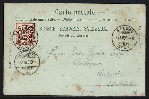 Cartoline postali: Mondschein-Lithographie Andermatt, Teufe – Usato da Berlin venduto da bartko-reher 1