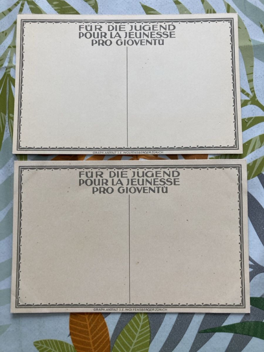 Cartoline postali: 2 Ansichtskarten Pro Juventut, Wolfensberger, ungelaufen – Usato da Ascona venduto da ruru4150 1
