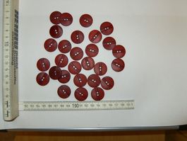 28 Knöpfe Ø 22 mm Kunststoff Rot