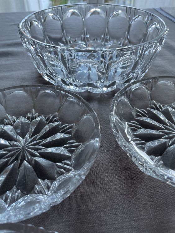 Glasschale mit 6 passenden Dessert Schälchen - hochwertig | Kaufen auf ...