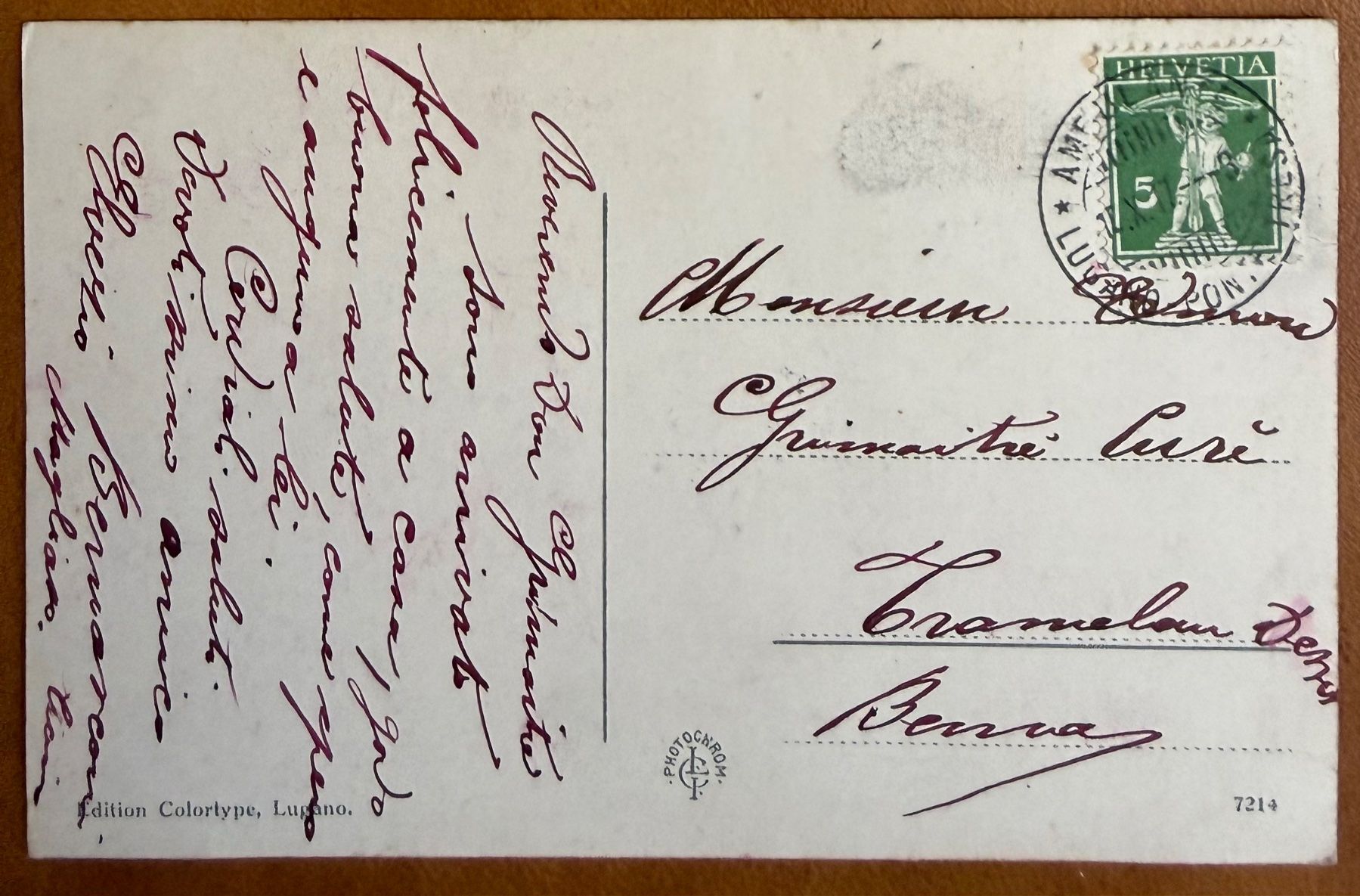 Cartoline postali: Lugano - Panorama - Bateau vapeur 1917 – Usato da Lutry venduto da Ediego 1
