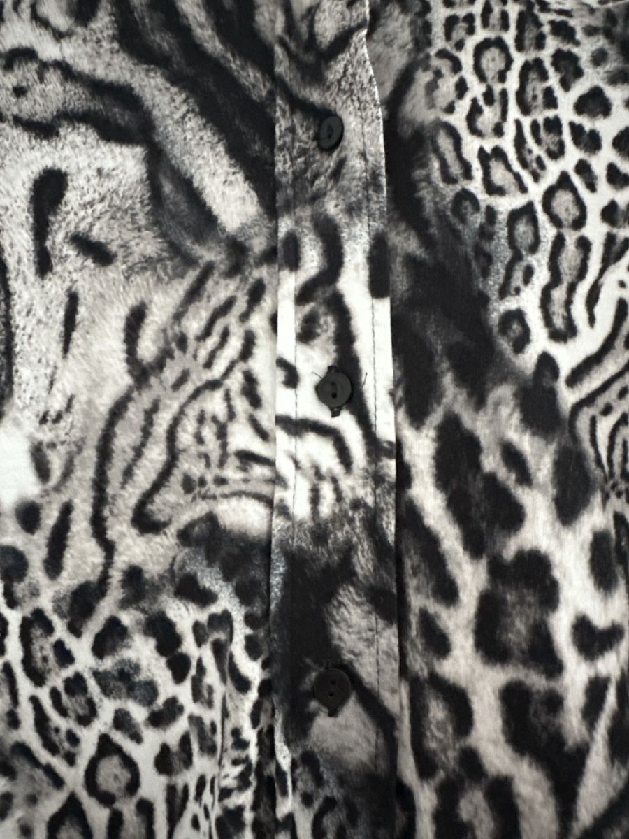 Camicette: efixelle Bluse Gr. 44, Leopardenmuster, Baumwolle, schwarz w – Usato da Wangen SZ venduto da futura14 1