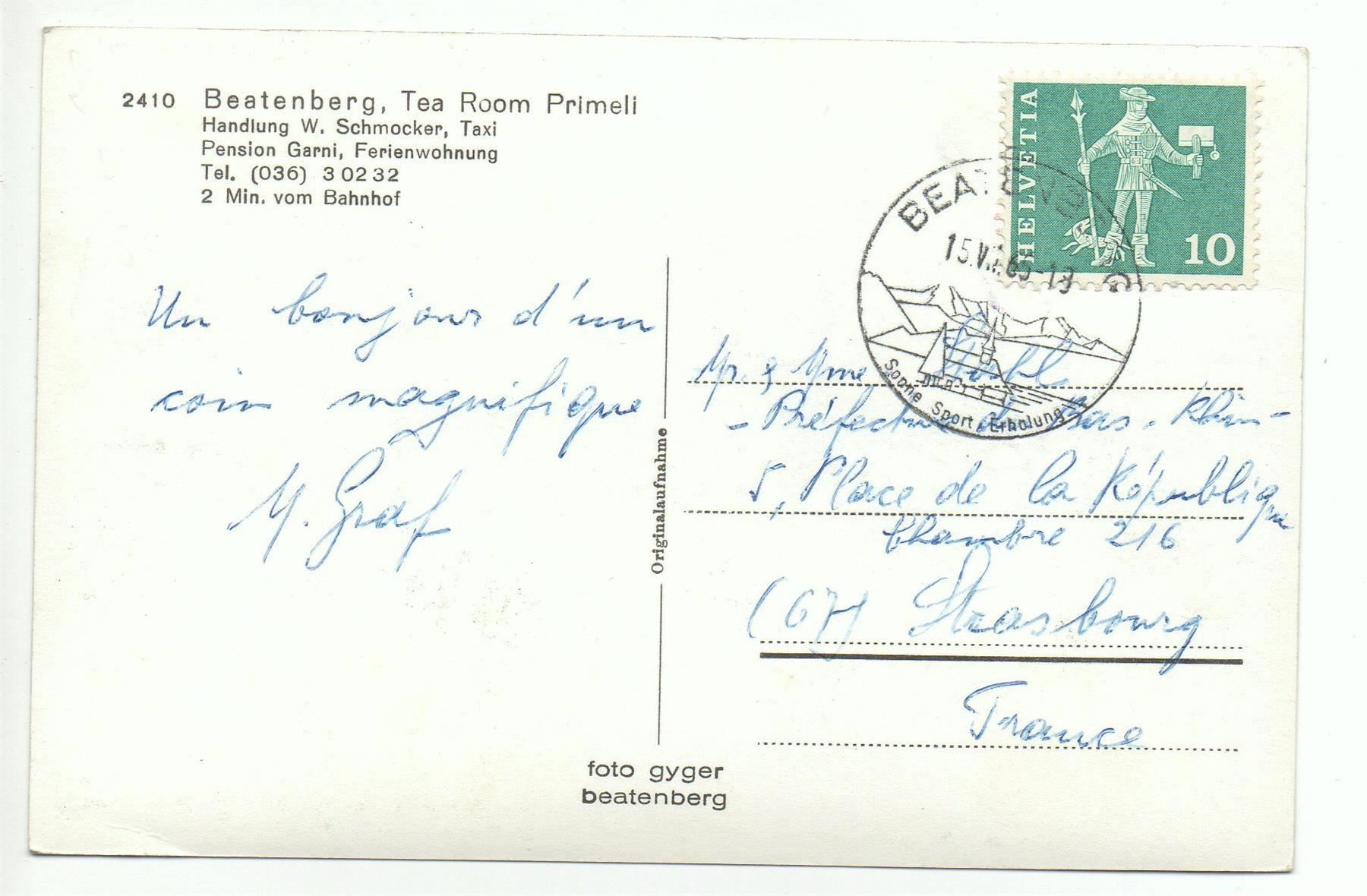 Cartoline postali: BEATENBERG Tea Room Primeli - VW-Bus – Usato da Jona venduto da philajona 1