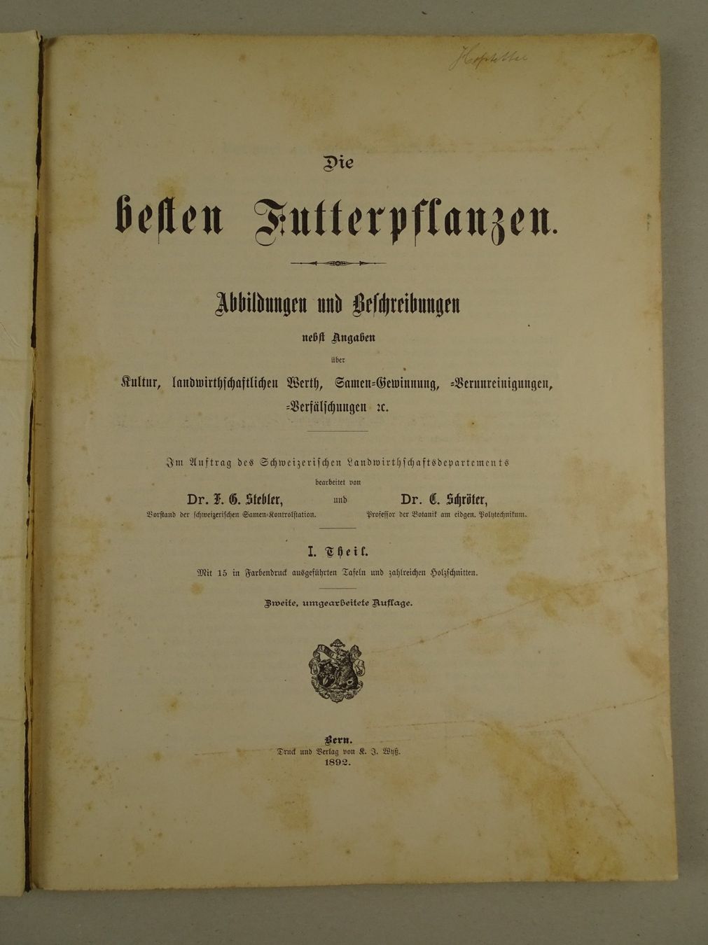 Libri: DIE BESTEN FUTTERPFLANZEN, 1892 – Usato da Grüningen venduto da Kartensammler 2