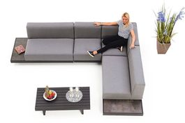 Allwetter Stoff Sunbrella Garten Lounge grau