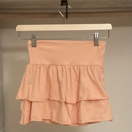 frilly ruffles salmon orange pink skirt