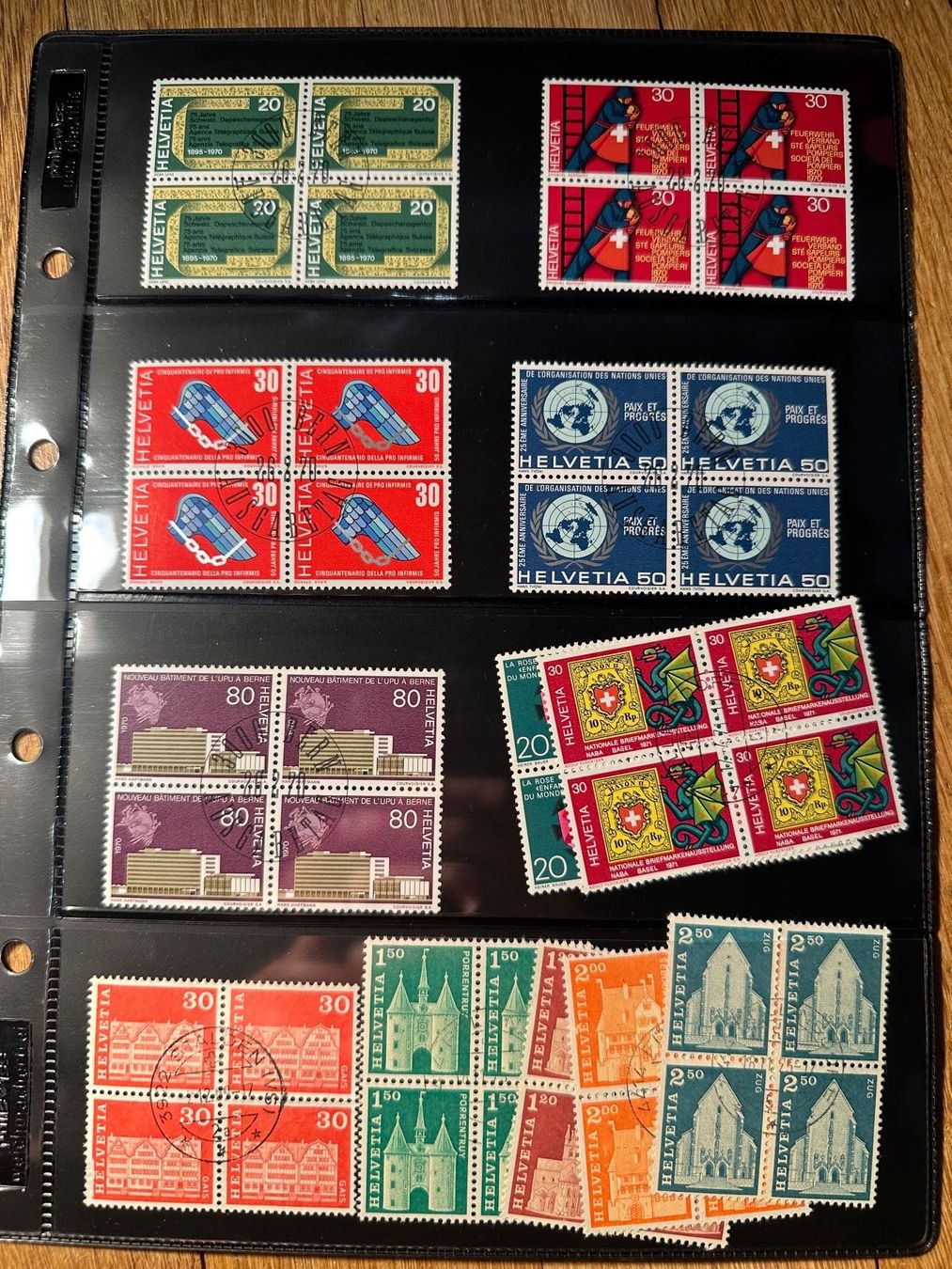 Tutti i francobolli: 4er Blöcke Schweiz Sammlung – Usato da Stettfurt venduto da 2442