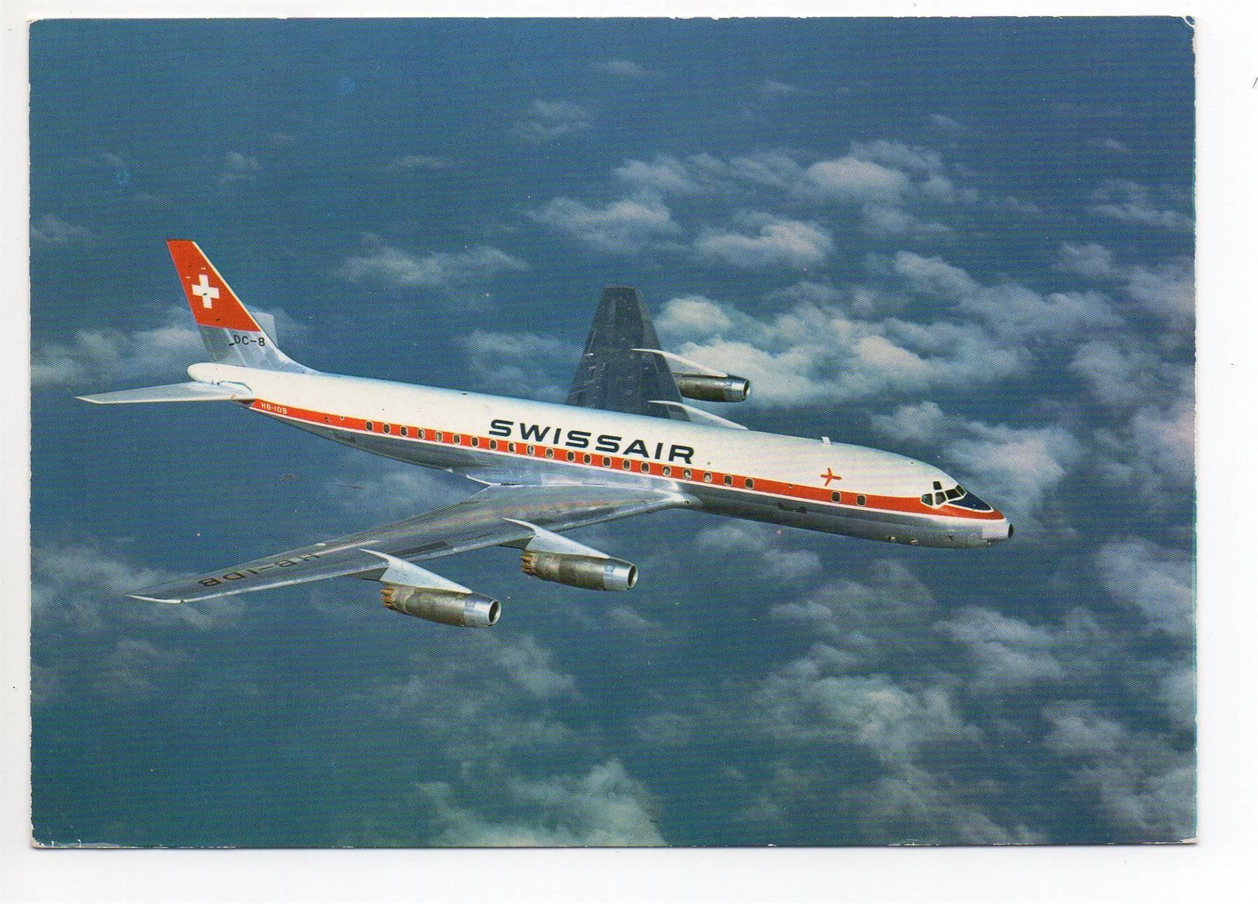 Cartoline postali: Flugzeug SWISSAIR DC-8 – Usato da Jona venduto da philajona