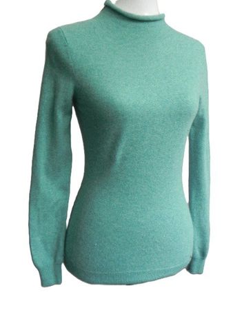 ca Gr. 34 36 Kaschmir Pulli grünlich-hellbau Farbton s.Masse
