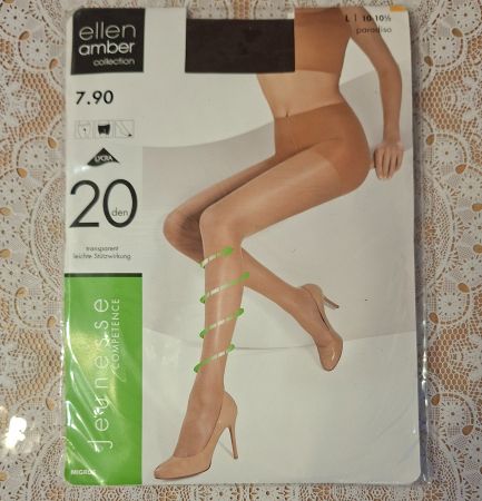 Ellen Amber Jeunesse Strumpfhose 20den Gr.L Paradiso Braun