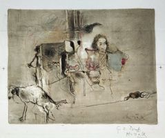 Hans Falk Lithographie bezeichnet 'G.z.Druck' signiert