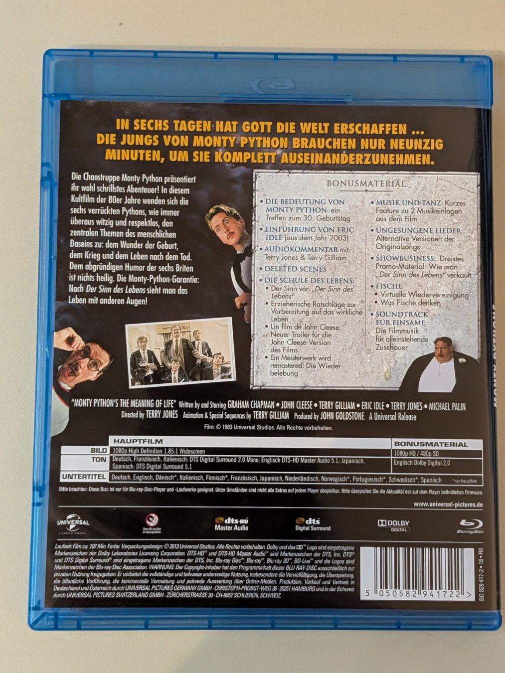 Alle DVDs: Monty Python's Der Sinn des Lebens [Blu-ray] – Gebraucht aus Port von gecotom 1