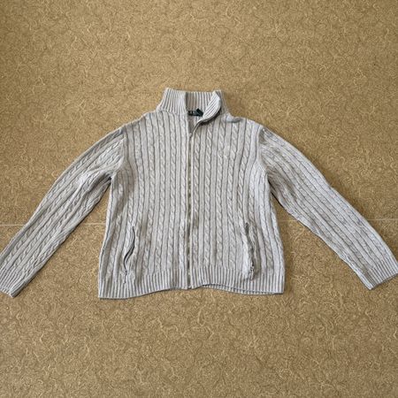 Ralph Lauren Cable Knit Zip Cardigan - Size L - Cozy! 49