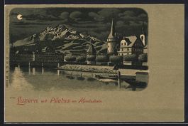 Litho Luzern, Teilansicht mit Pilatus