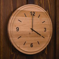 Wanduhr aus Eichenholz 38 cm, Ziffern  – Rohholzeffekt