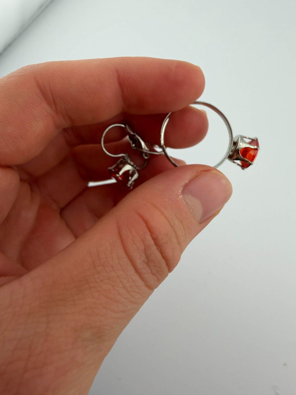 Autres bijoux: Roter Schmuck-Set: Ring und Ohrringe🌸 – D'occasion à Riehen par edu_92w7 4