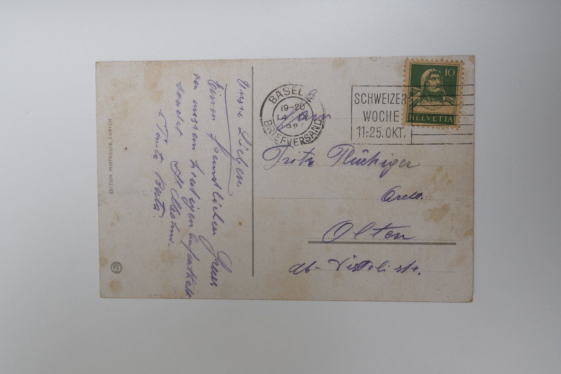 Ansichtskarten: Ansichtskarte Basel Badischer Bahnhof, gestempelt 1920? – Gebraucht aus Lausen von mexico81 1