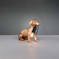 Tischleuchte, Hund, Gold, 24 cm Höhe