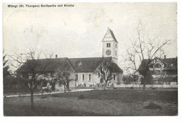 Wängi (TG) Dorpartie mit Kirche - Friedhof - Wohnhaus - 1909