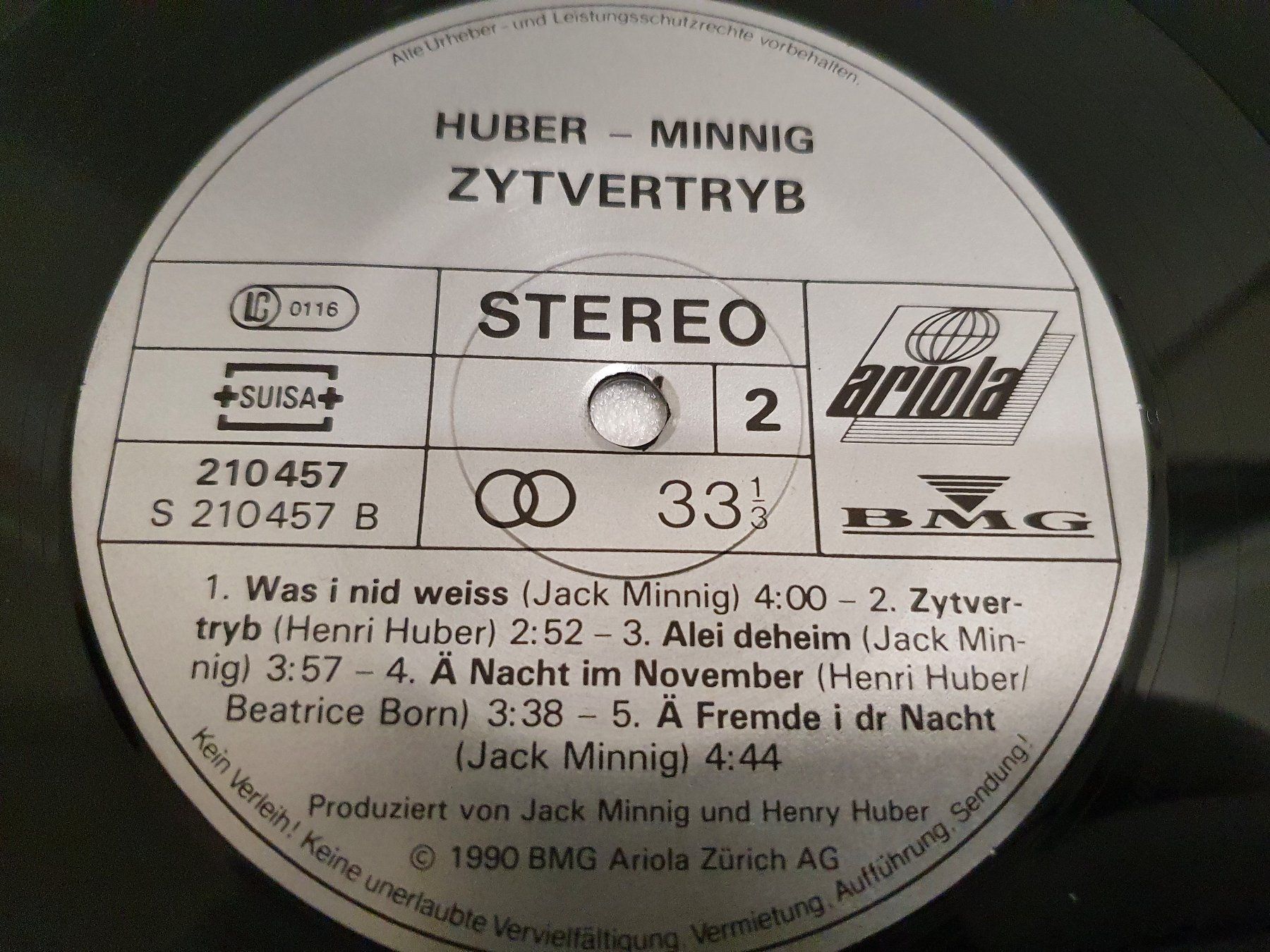 Dischi in vinile: Huber-Minnig – Zytvertrieb – Usato da Uster venduto da Vinyl-Leidenschaft 6