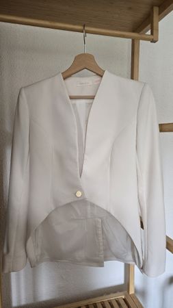 Sass & Bide white shaped jacket with gold buttons size 8