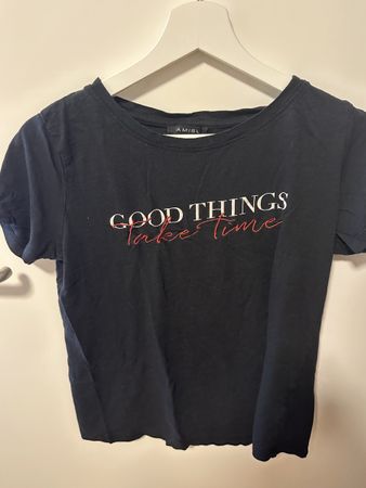 Schwarzes T-Shirt Gr. S, Amiss, Statement Print, Baumwolle
