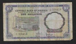 Nigeria  10  Shillings  Gebraucht