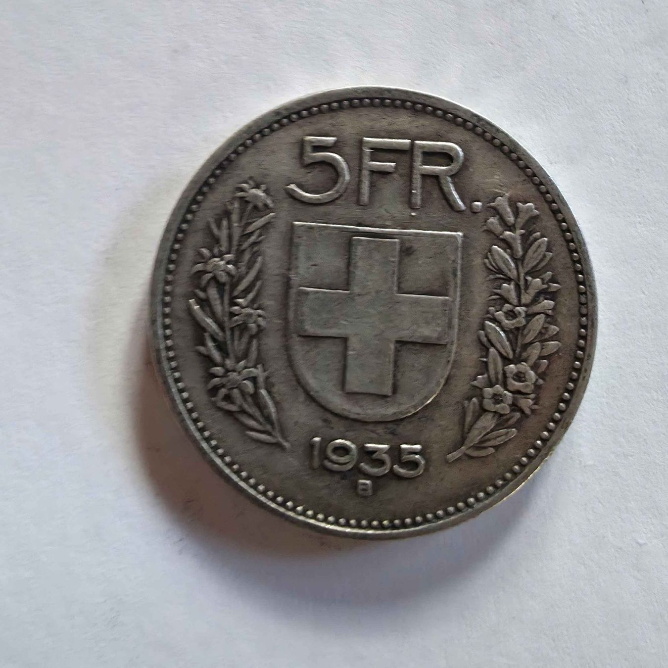 Tutti le monete: Silber-Münze 5-Franken 1935 – Usato da Filzbach venduto da Cschufi