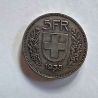 Silber-Münze 5-Franken 1935