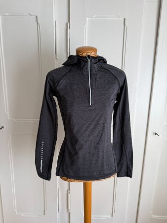 Sport Oberteil dunkelgrau mit Kapuze S