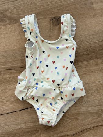 Badeanzug Gr. 74/80 Herzli-Muster Sommer-Bademode für Kleine