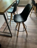 3 tabourets bar bois / 3 Barhocker Holz schwarz