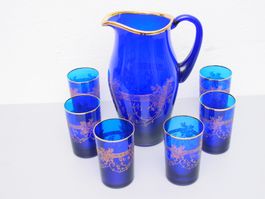SommerAktion! Murano Glas Karaffe 6 Gläser Gold Ornamenten