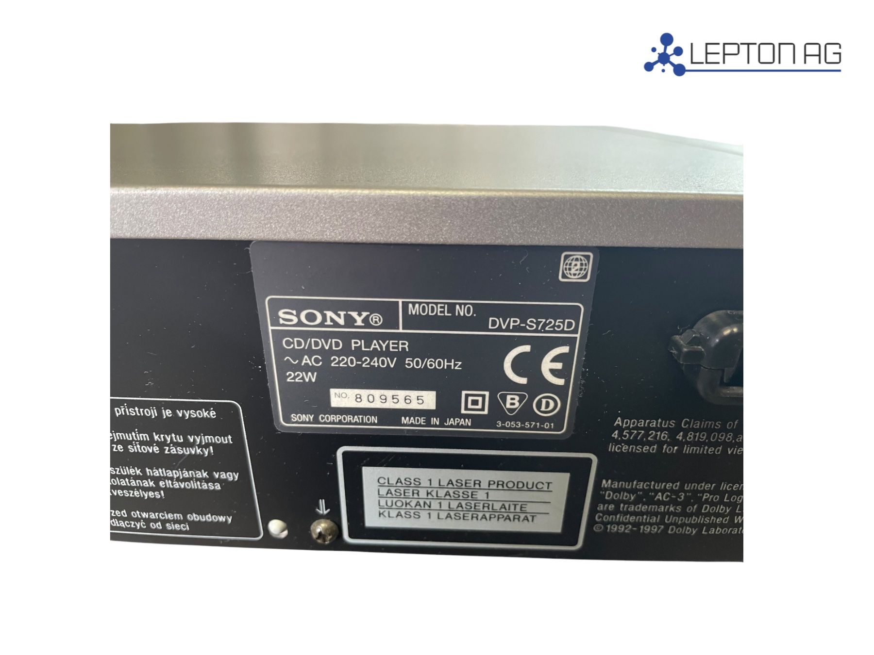 Sony Sistemi audio & multimediali: Sony DVP-S725D DVD/CD/V-CD Player – Usato da Niederdorf venduto da LeptonAG 4