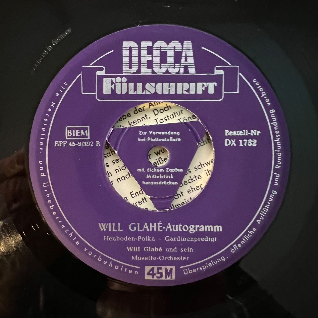 Dischi in vinile: Will Glahé - Autogramm / 7" EP - 1. D-Press. 1954 - 4 Track – Usato da Gais venduto da soundcave57 3