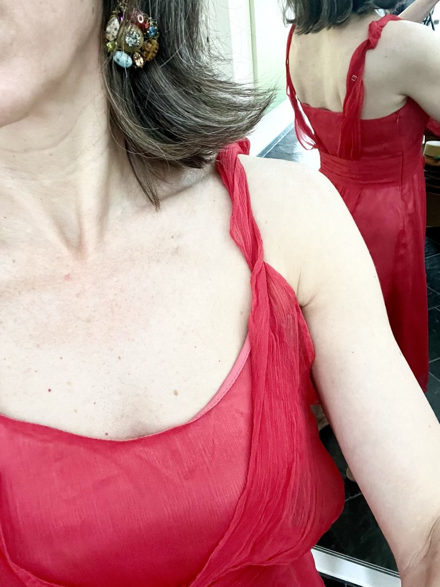 Vestiti: EROTOKRITOS.PARIS.100% Seidenchiffonkleid – Usato da Meilen venduto da Tamara23 3