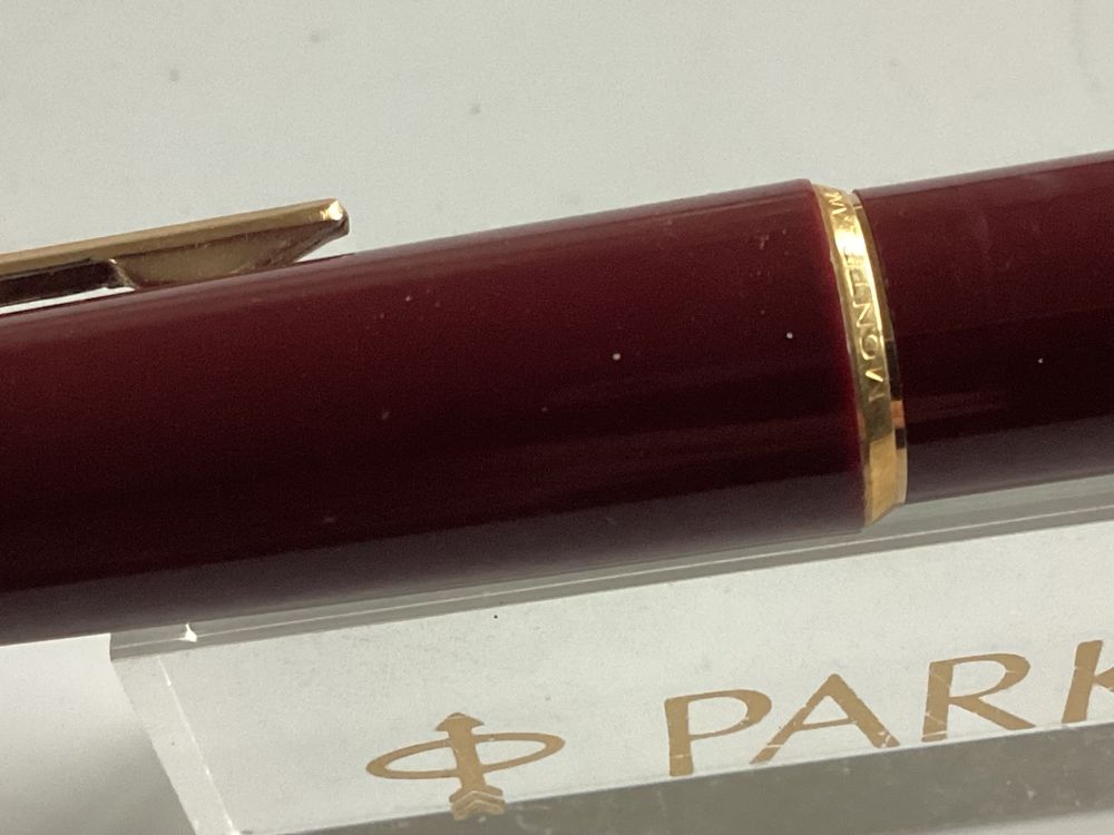 Stylo Plume Mont Blanc Pour Dame - Années 90, Plume En Or, Résine Noire, Avec écrin - Occasion