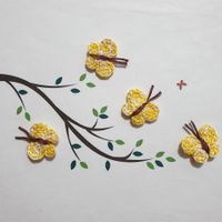 4 Stk Schmetterlinge gehäkelt, farfalle uncinetto 993 D