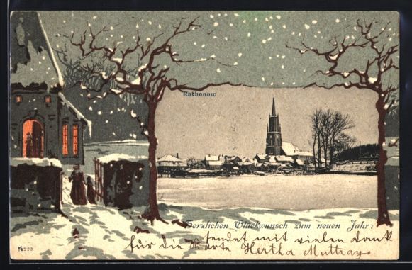 Cartoline postali: Grusskarten-AK Rathenow, Teilansicht des – Usato da Berlin venduto da bartko-reher