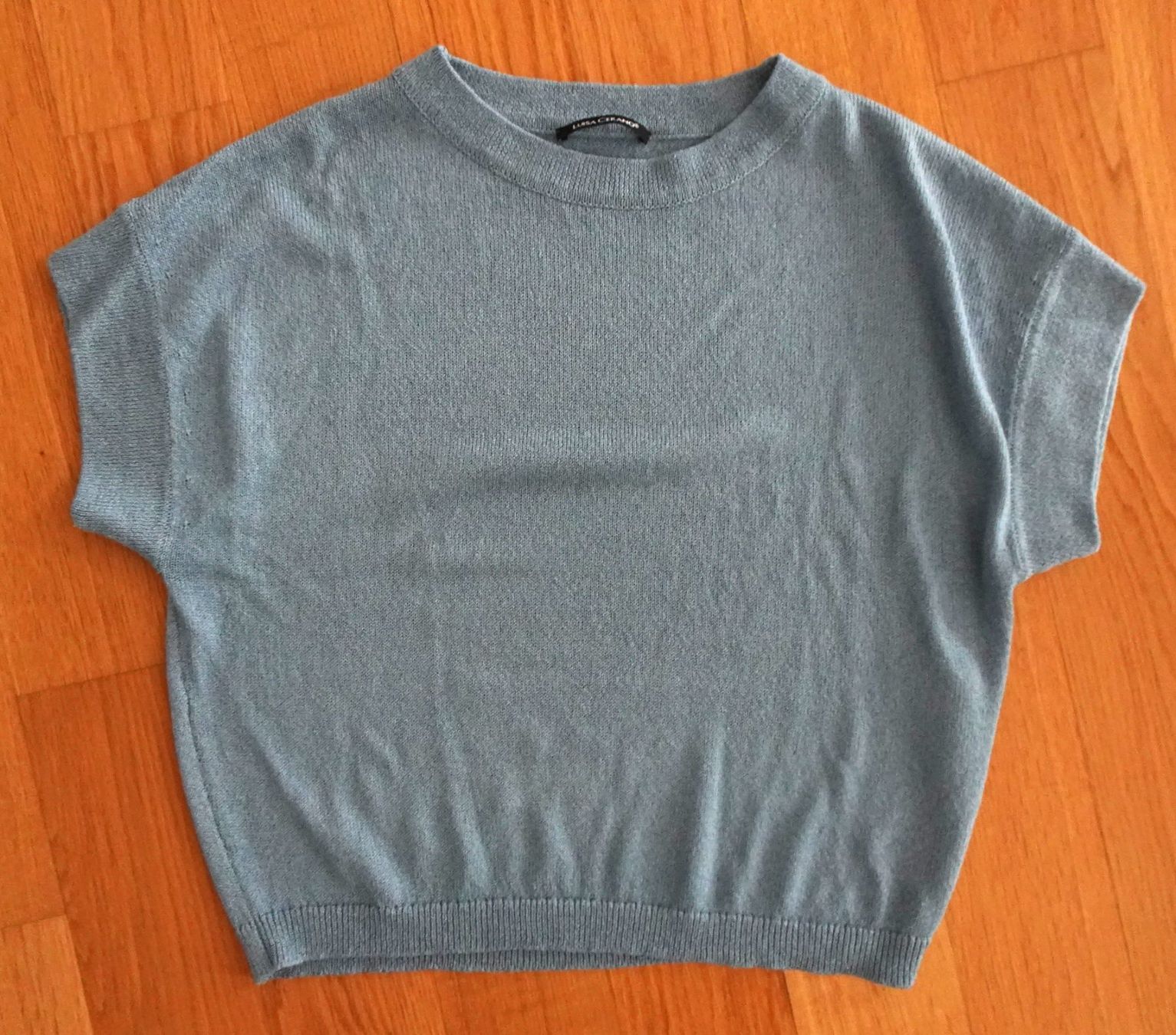 Luisa Cerano T-shirt: Luisa Cerano Strickshirt Shirt blau hellblau Gr 38 kurzarm – Usato da Winterthur venduto da blumeblau77 2