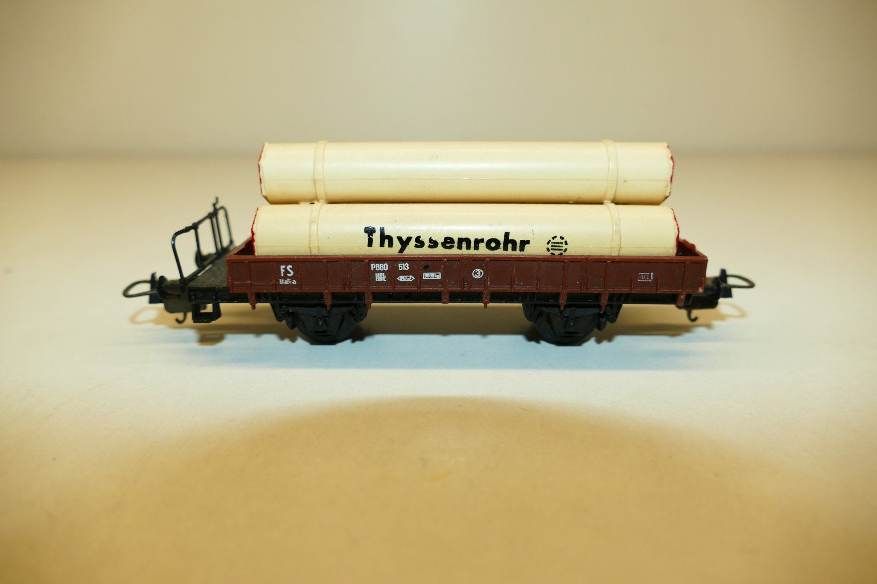 Lima Modelleisenbahnen: Lima H0: FS Flachwagen Thyssenrohr – Gebraucht aus Niederhasli von rail-duerst